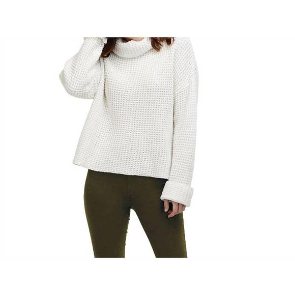 NEW MUDPIE wendy waffle knit sweater in cream - Picture 1 of 3